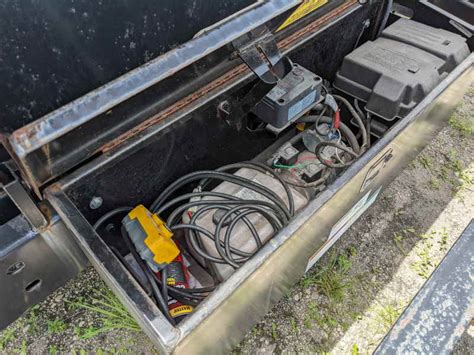 metal battery box dump trailer|dump trailer battery not charging.